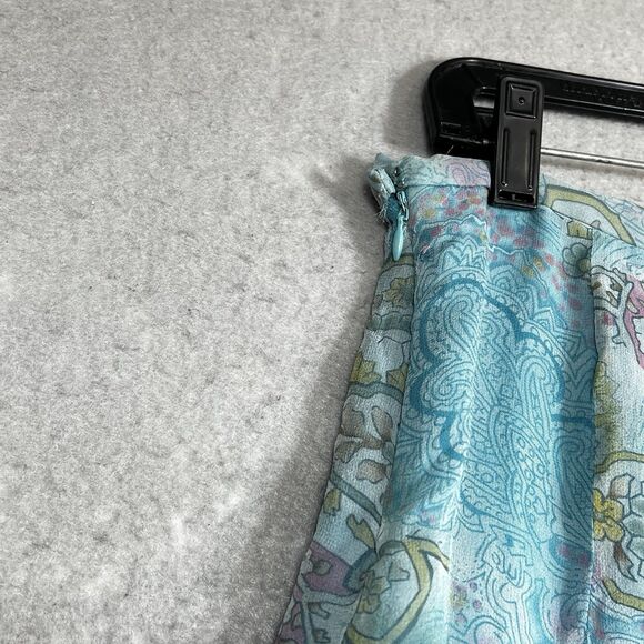 VTG Ice Midi Skirt Womens 10 Sheer Mesh Asymmetrical Fairy Grunge Boho Silk - Picture 9 of 13